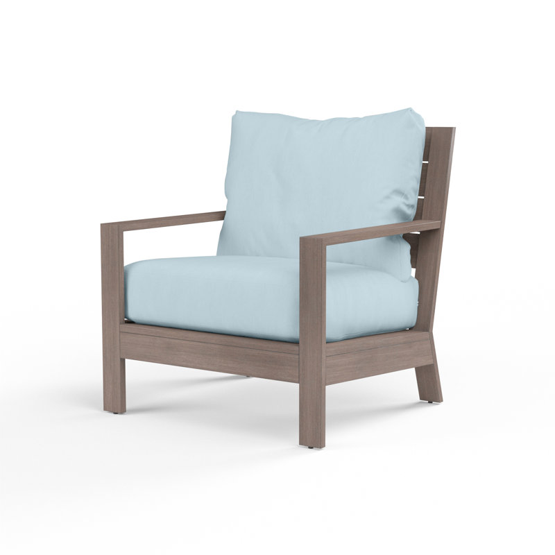 Chaise longue d'extérieur avec coussins Sunbrella Laguna, Toile horizon Sunbrella®