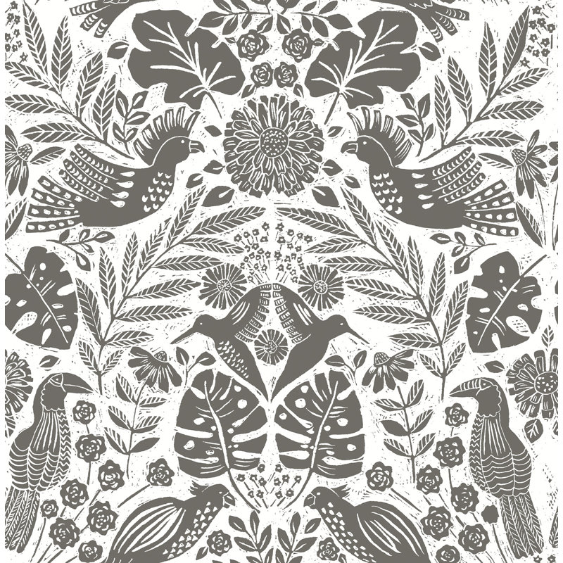 Double rouleau floral Pomona, Gris anthracite