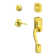 Camelot Handleset with Deadbolt and Accent Door Lever and Rosette