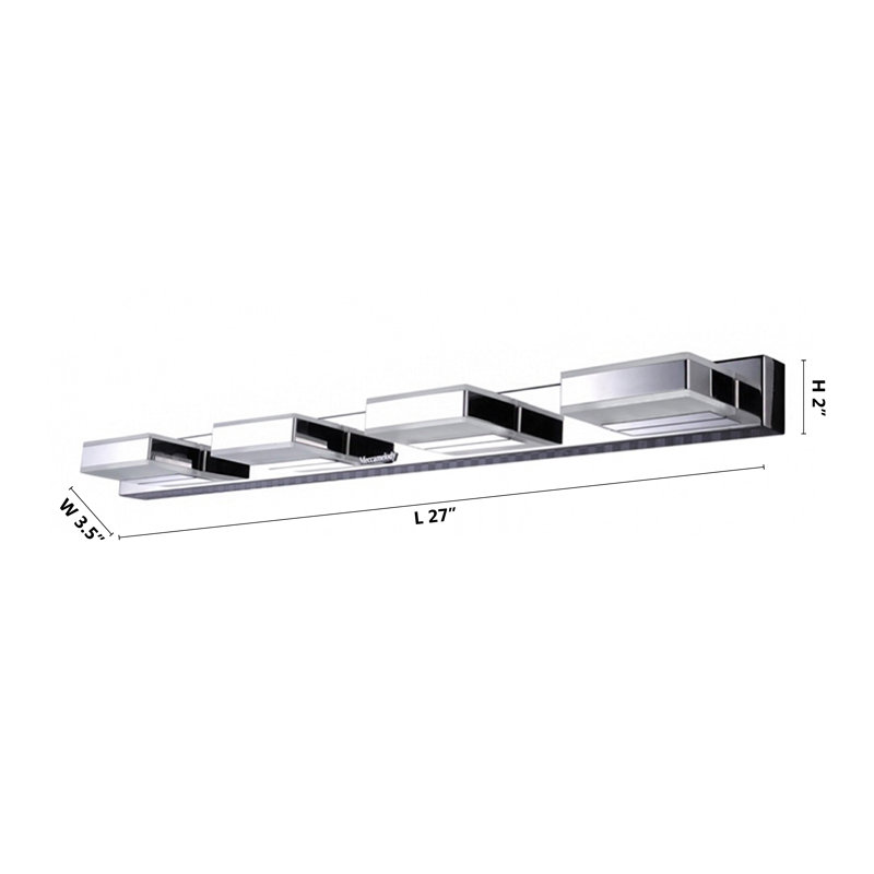 Applique murale moderne à 4 lumières DEL Modern , H 2 po x l 27 po x P 3,5 po