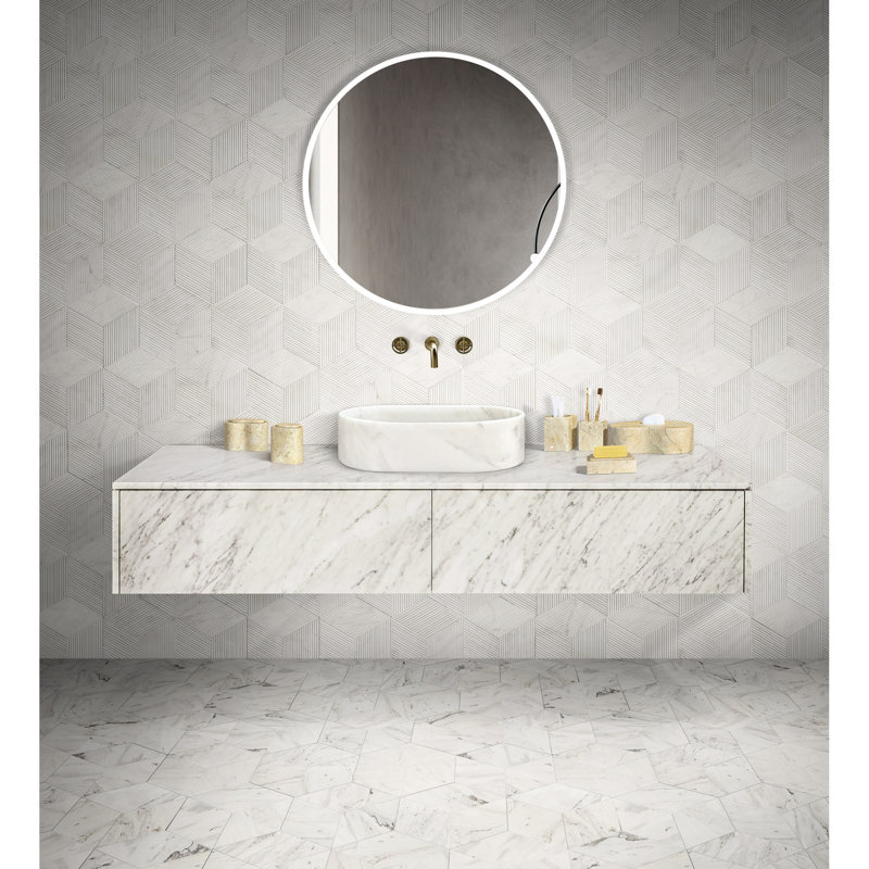 Lavabo vasque de salle de bain en marbre naturel, 600 x 400 x H 150 mm, aspect unique avec imperfections, lavabo ovale blanc de qualité pour la salle de bain, surface lisse, éléments de design luxueux