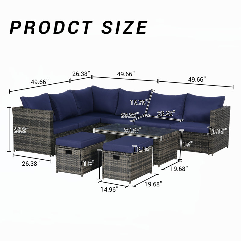Patio Dining Sets, Dark Blue