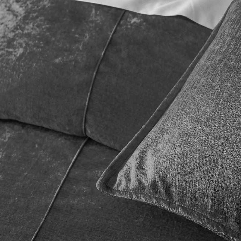 Gray Microfiber Comforter Set, Super King Comforter + 2 King Shams