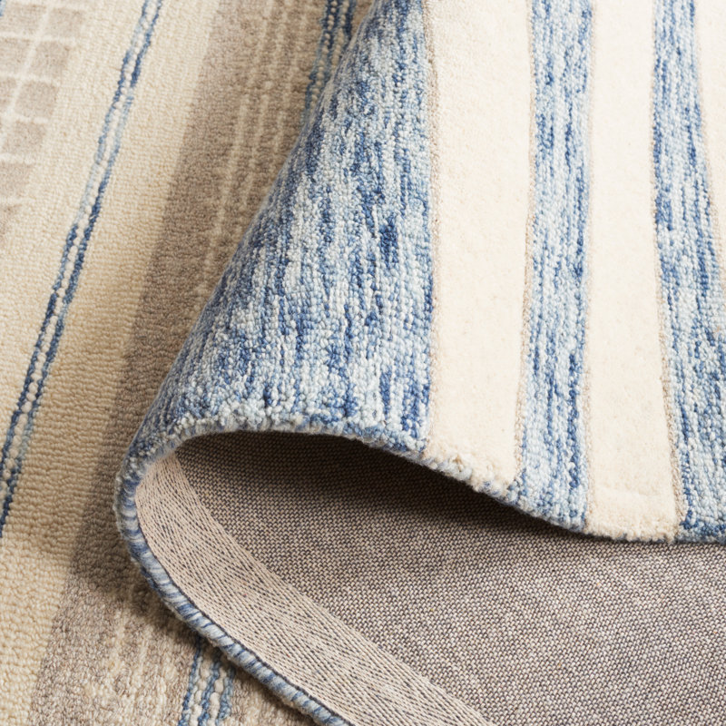 Barther Hand Tufted Wool Striped Rug, Rectangle 6' x 9'