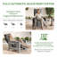 Fauteuil inclinable d'extérieur en osier avec dossier et repose-pieds réglables, fauteuil de patio avec table rabattable et coussin, structure en acier-323480411
