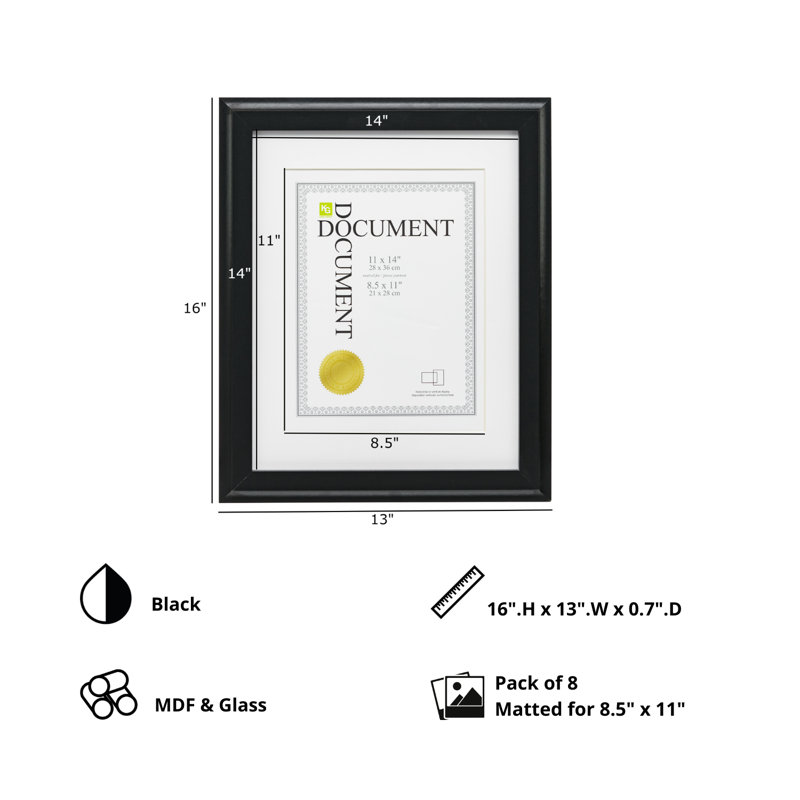 Cadre photo mat en bois mat, Noir