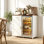 Armoire à café de 40 po de largeur avec mini espace réfrigérateur et mini support armoire avec prise de courant