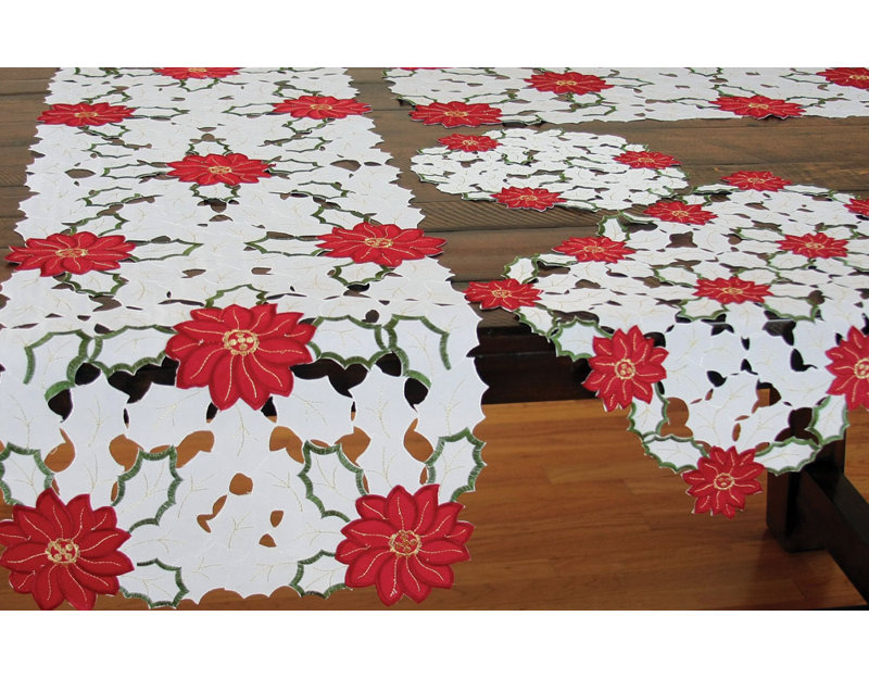 Chemin de table nappe brodéed Samsel, L 54 po x l 15 po