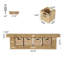 Banc de rangement en bois rustique 63 po avec 4 paniers 63 po-1177683732