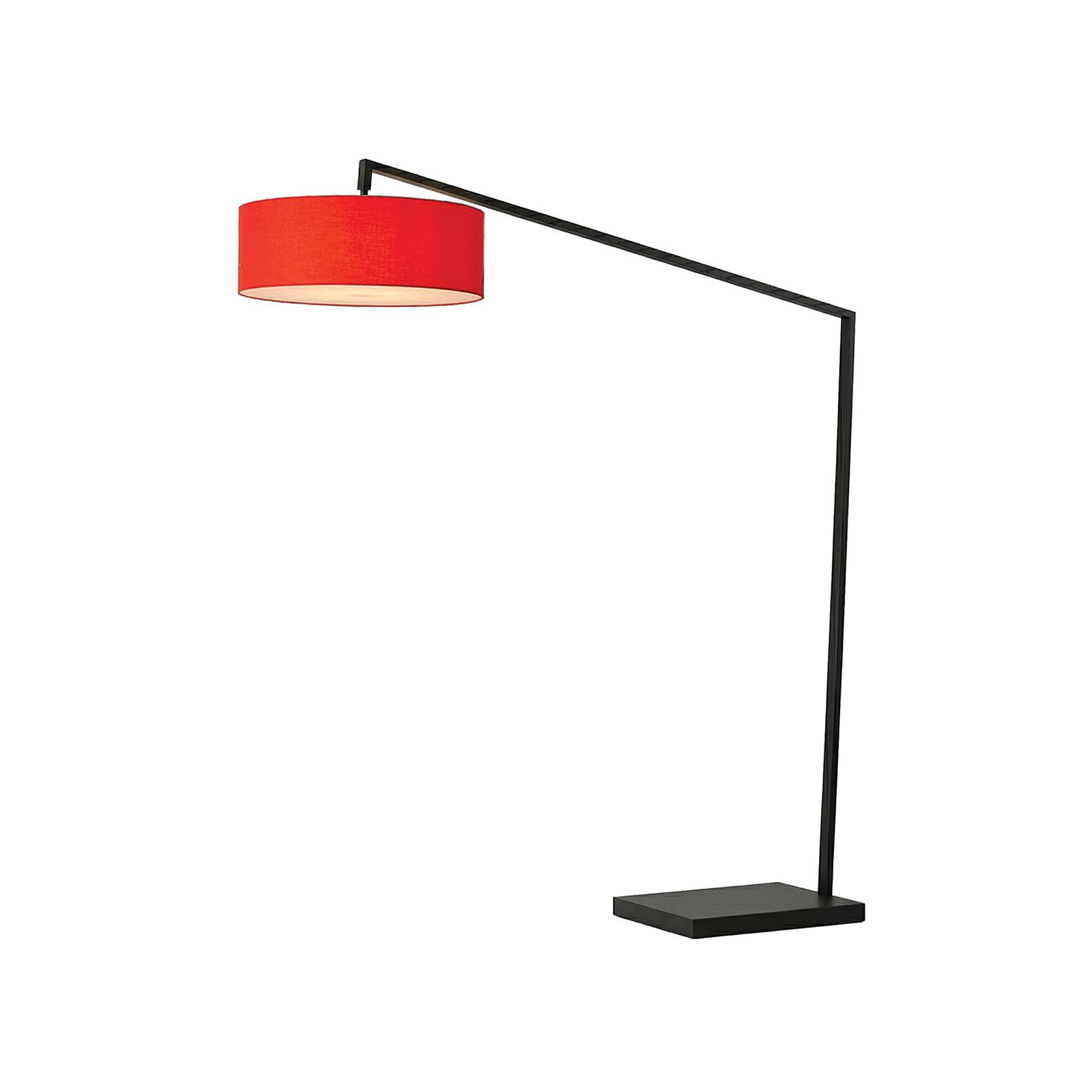 Stretch 87"H 1-Light Arc Lamp, Linen Shade & Body, Dimmable, for Living Room or Bedroom, Crimson Red