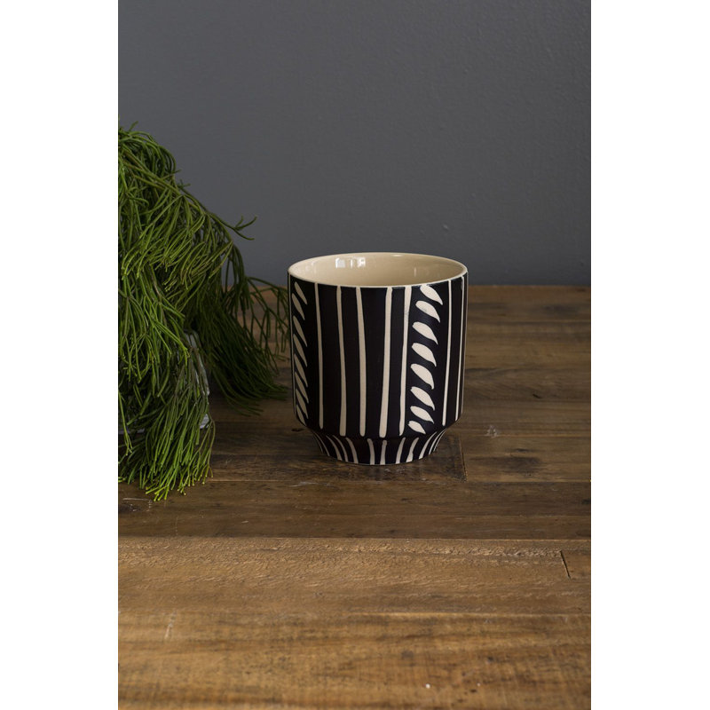 Pot de fleurs en céramique Jarianna, H 4,25 po x l 4,5 po x P 4,5 po