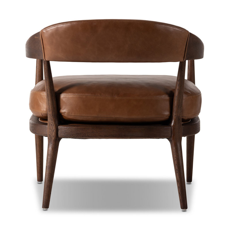 Gretel 29'' Wide Top Grain Genuine Leather Armchair, Sonoma Chestnut