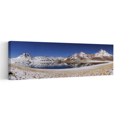 «Snowy Mountain Lake», art dramatique serein, paysage dramatique, montagne, réflexion