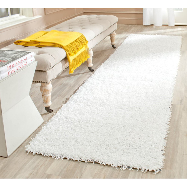 Assar Handmade Shag White Area Rug 