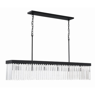 Sharee 6 Light Black Forged Linear Chandelier