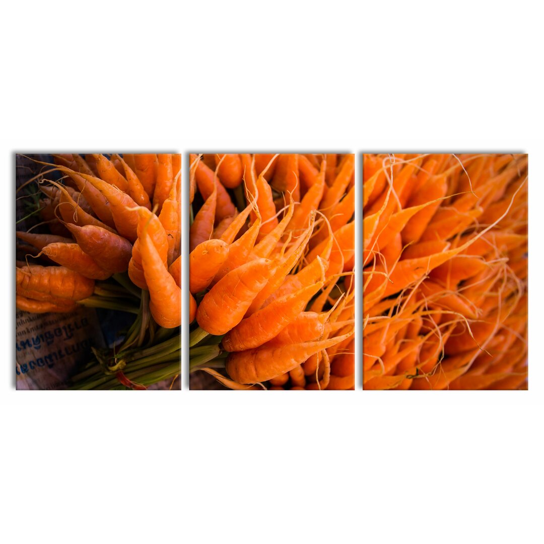 3-tlg. Leinwandbilder-Set Healthy Carrot Bouquet