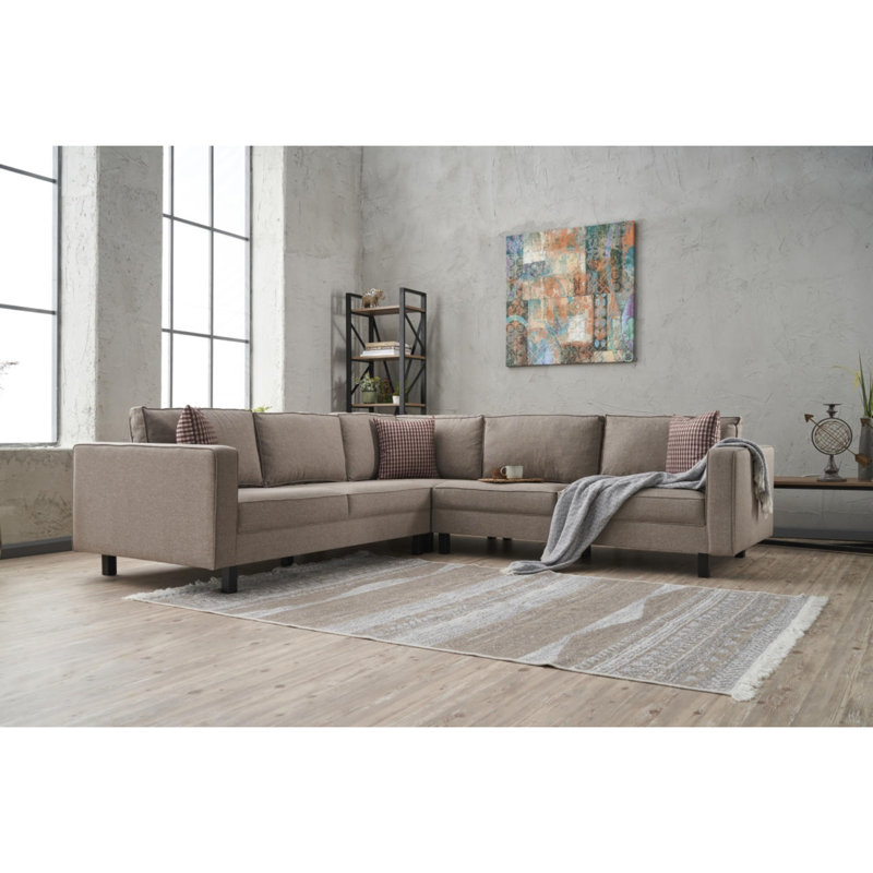 Canapé modulaire Centerville, 100 % polyester crème