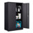 Black Storage Cabinet, Adjustable Height Dividers, Handle Locks, Spring Loaded Door Metal Exquisite-120659685