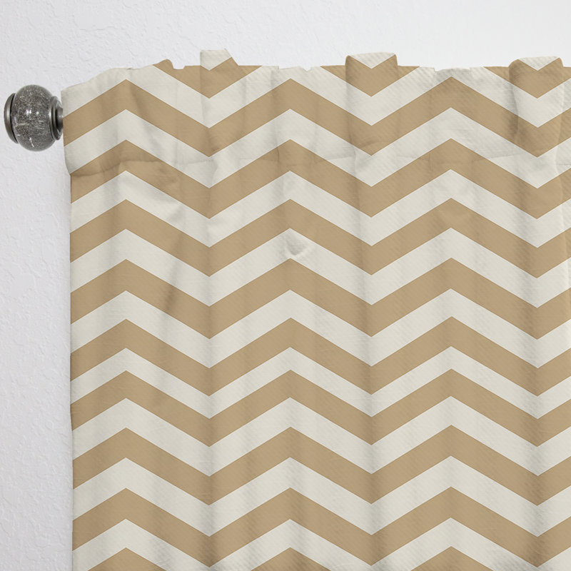 Chevron beige intemporel - Rideau à chevrons - Rideau à chevrons obscurcissant - 1 panneaux, L 52 po x L 84 po