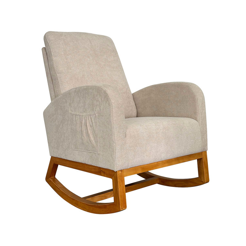 Chaise berçante moderne en lin 27,56 po
