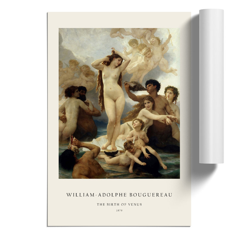 The Birth of Venus Print by William Adolphe Bouguereau - Frameless Print, 30cm H x 21cm W x 0.1cm D