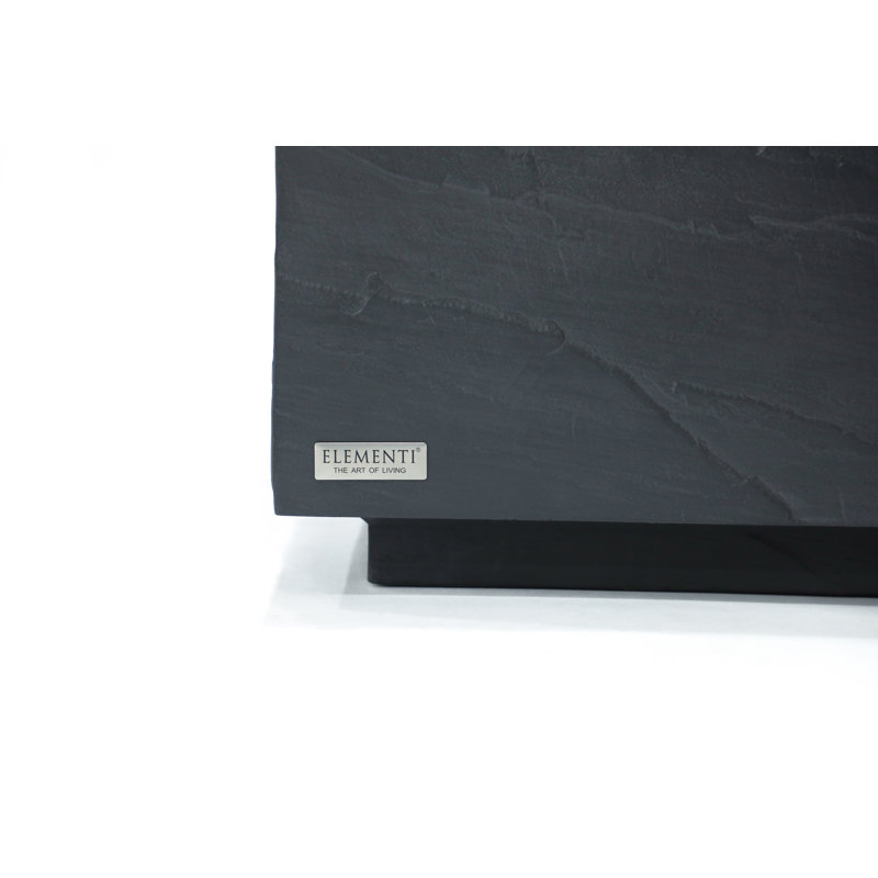 Elementi Home Colorado 60" Rectangular Concrete Coffee Table for Indoor and Outdoor Use, Slate Black