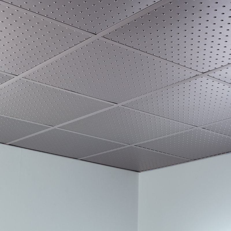 Panneau de plafond décoratif en vinyle 2 pi x 2 pi FASÄDE Minidome, Argenté
