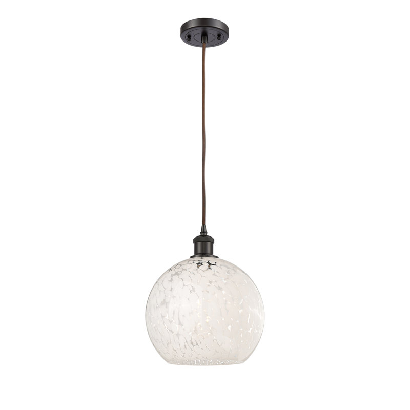 Luminaire suspendu 1 lumière Nathalie, H 11,75 po x l 10 po x P 10 po, Bronze huilé