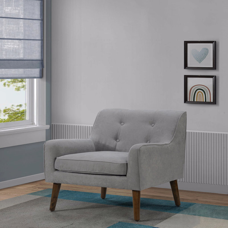 Fauteuil rembourré de 25 po de style Mid Century