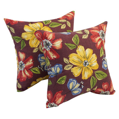 Indoor/Outdoor Floral Throw Pillow