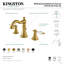 Kingston Brass American Patriot Two-Handle 3-Hole Deck Mount Widespread Bathroom Faucet with Brass Pop-Up Drain