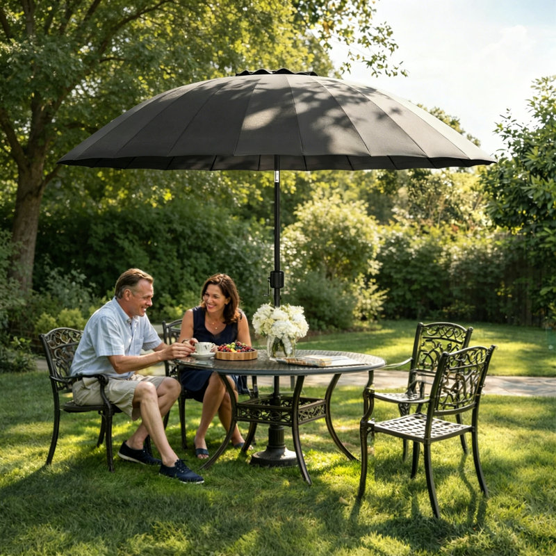 272cm Tilt Beach Parasol, Grey