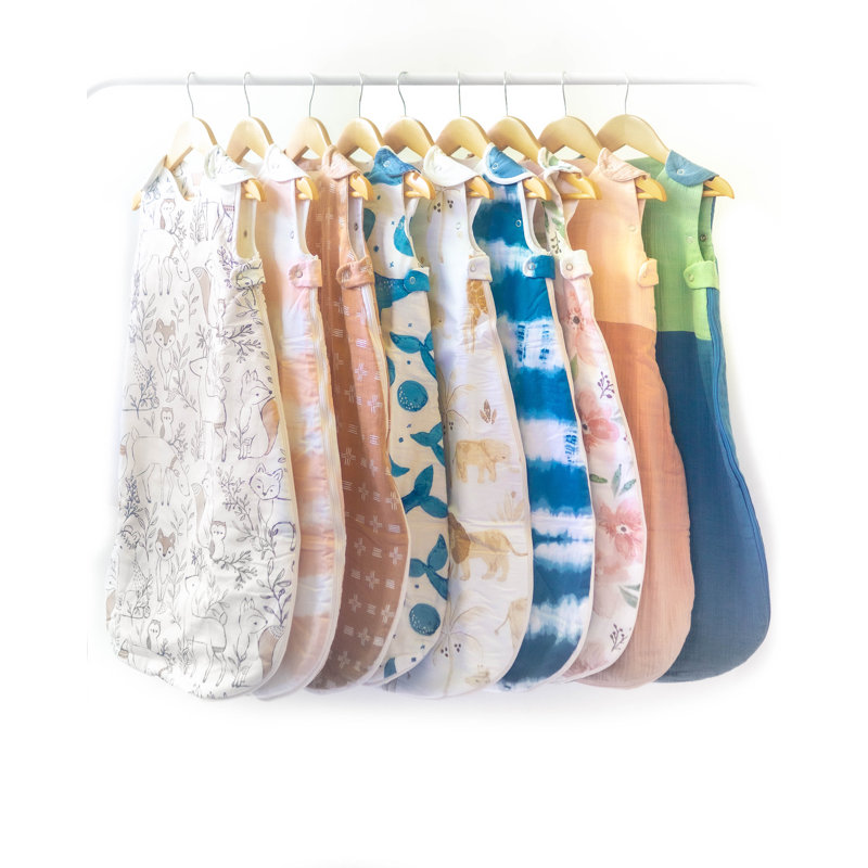 Blue Tie-Dye Wearable Blanket, 100% Cotton Exterior,  By Crane Baby