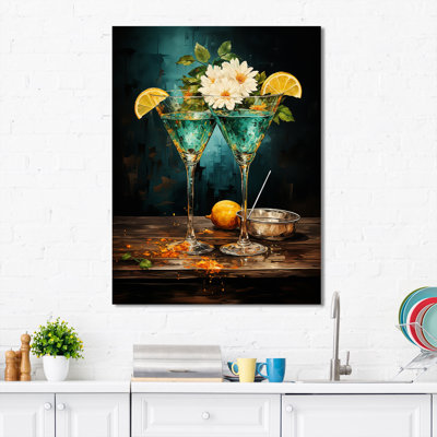 Neo Expression Vesper Vibrance Cocktail - Art mural cocktails