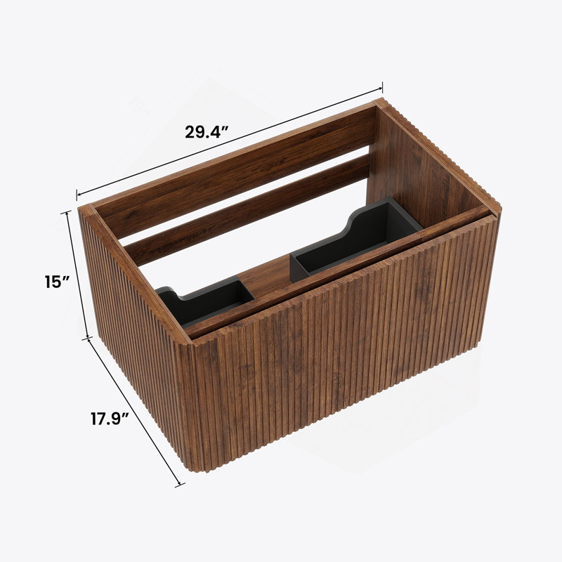 Armoire de salle de bain murale flottante pour salle de bain moderne, Noyer