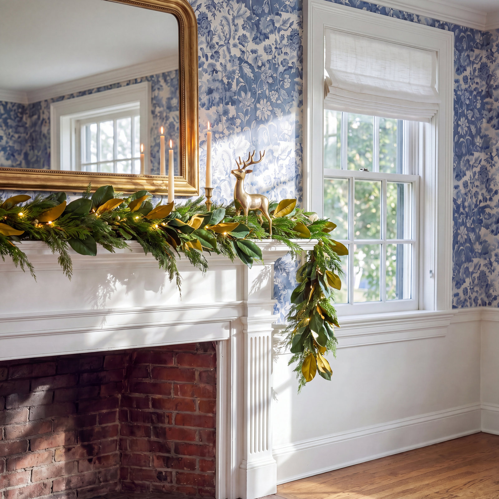 108" Pre-Lit Magnolia Pine Garland