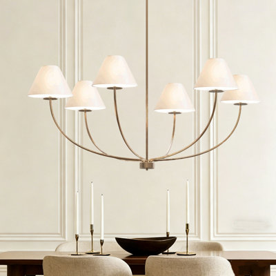 Lustre 6 lumières à intensité variable avec longueur réglable 