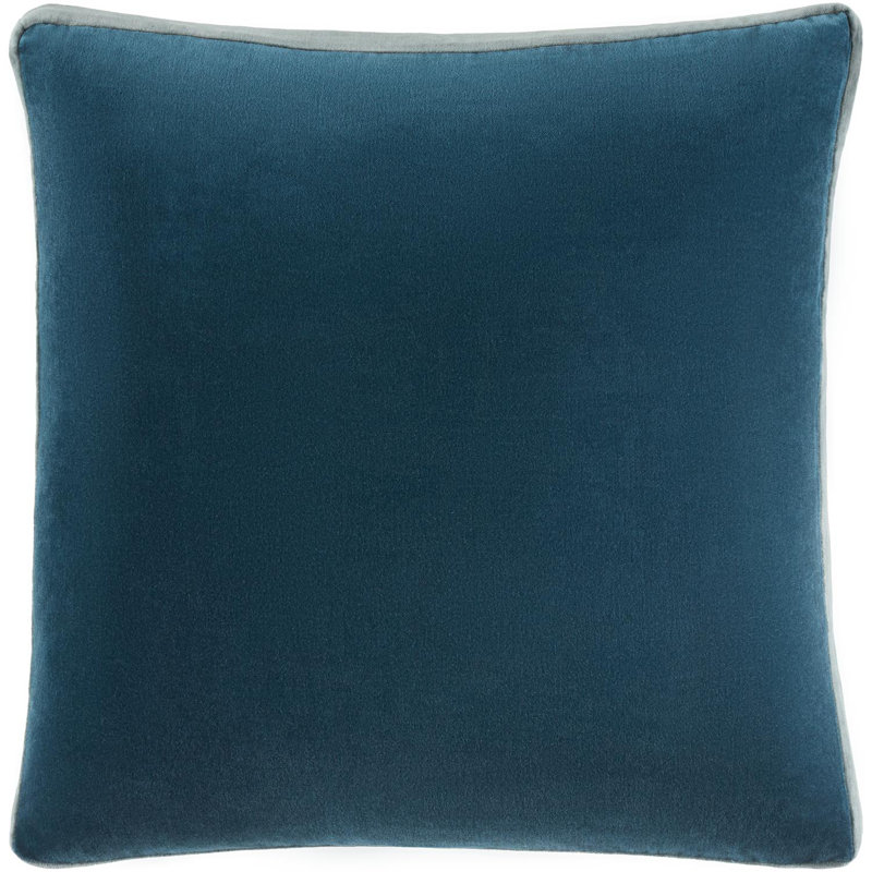  Nicholas Cotton Throw Pillow, Blue/Gray, Polyester/Polyfill, 22" x 22"