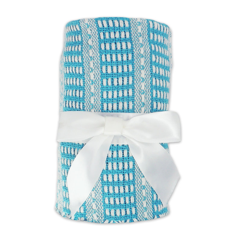 Jeté en coton Fylnn, Bleu