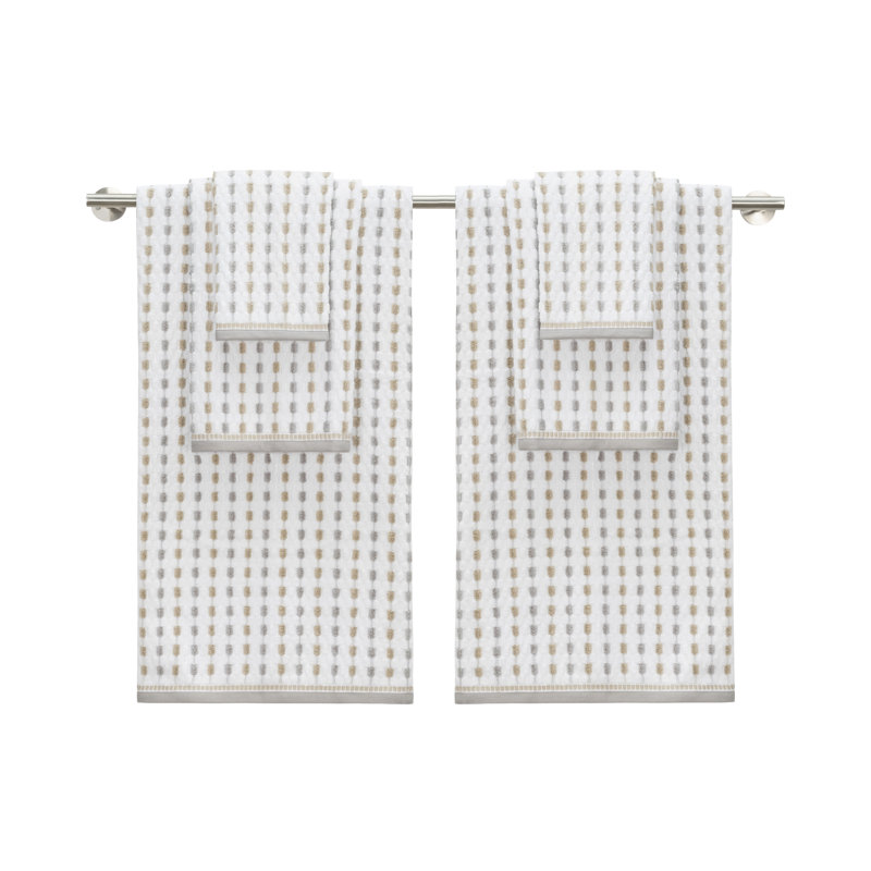 Devon Zt White Grey Linen Towel Set, White Grey Linen