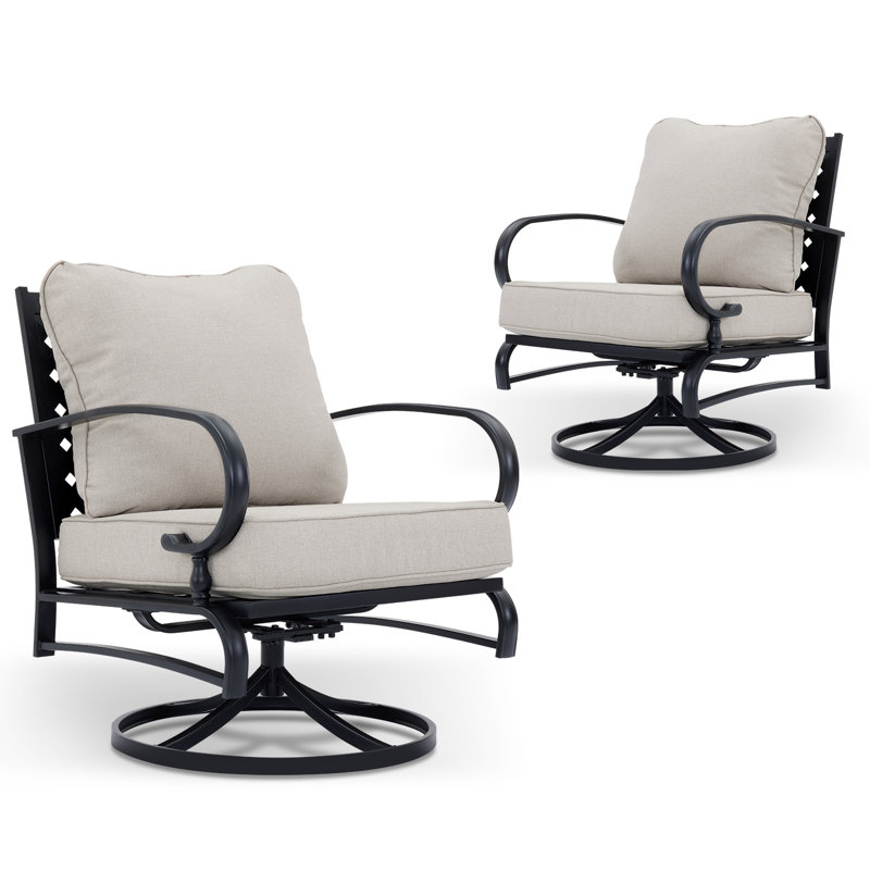 Chaise de patio avec coussins Balderston, Marine