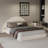Unique Arched Boucle Bed with Small Table