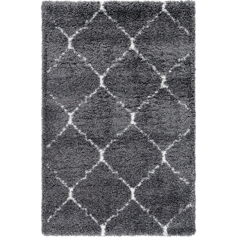 Geometric Shag Area Rug, Rectangle 122 x 183cm
