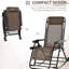 Chaise berçante pliante brune zéro gravité avec chaise berçante inclinable avec coussin et porte-gobelet, en brun, coussin et porte-téléphone