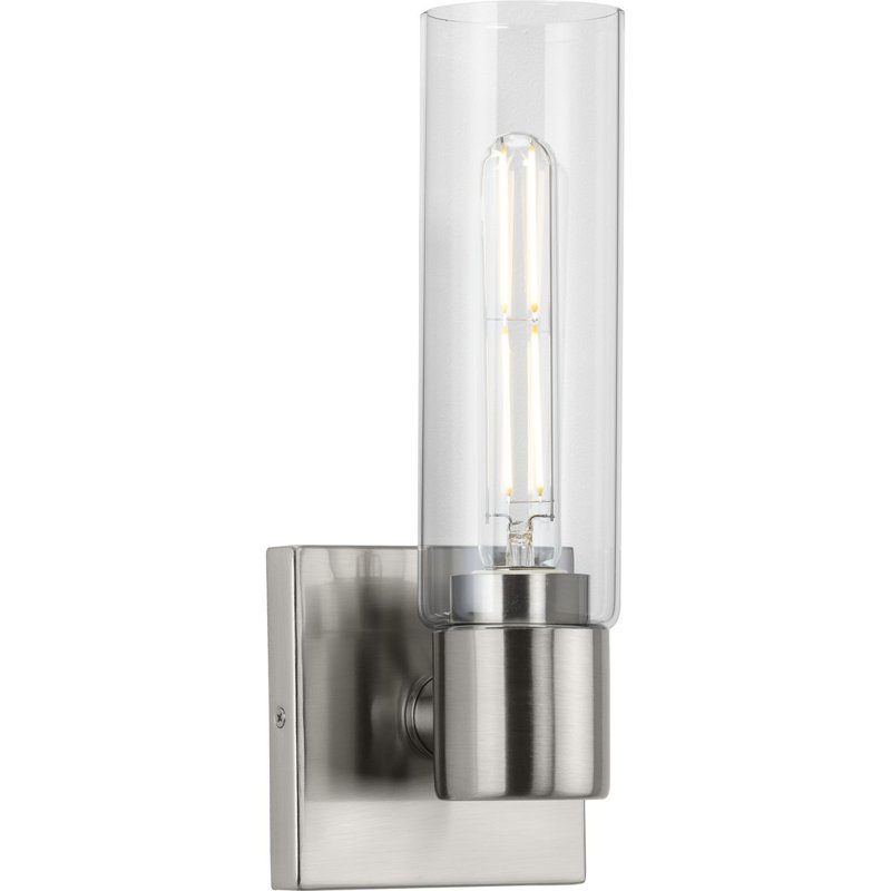 Steel Armed Sconce, Brushed Nickel
