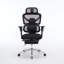 Fauteuil de bureau ergonomique avec support lombaire à massage, appui-tête 4D, accoudoirs 5D, hauteur de dossier réglable et profondeur d'assise.