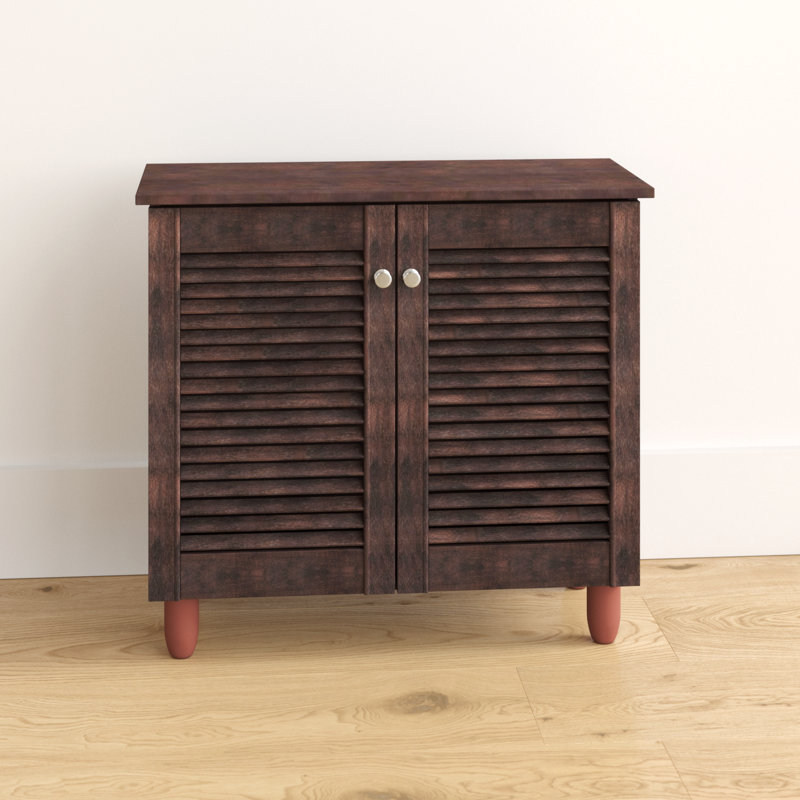 Morgan 9 Pair Shoe Storage Cabinet, Dark Oak