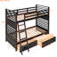 Lit superposé simple en bois massif avec options de tiroirs pratiques - mobilier de chambre polyvalent - configuration couleur