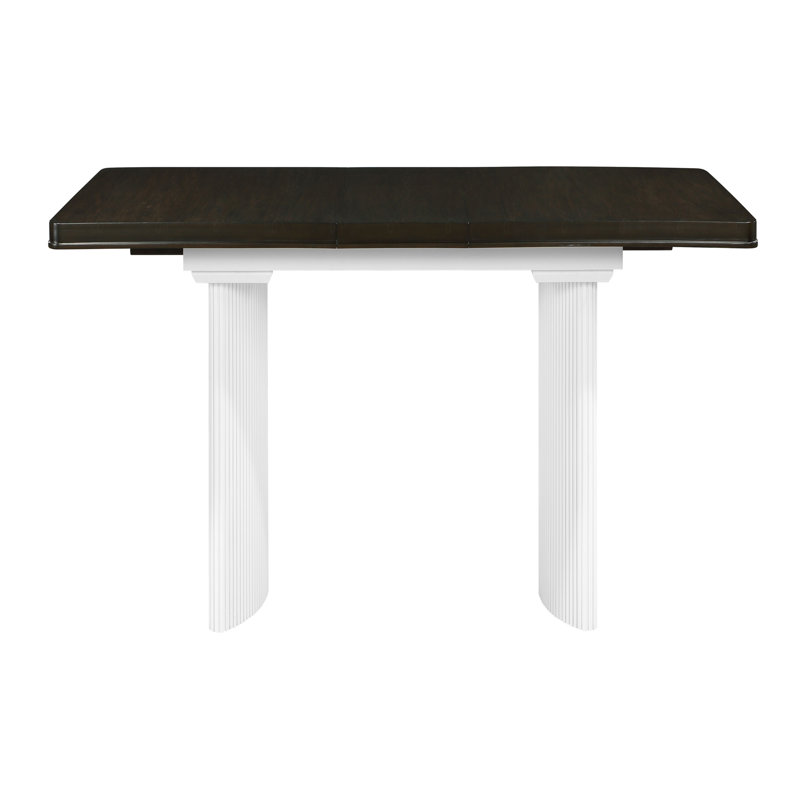 White & Brown Finish Dining Table
