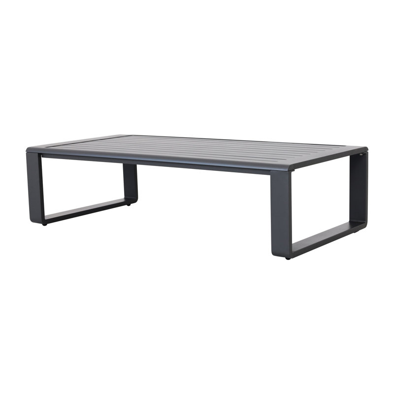 Table basse Three and Rectangular, coussins confortables gris, aluminium avec table, coussin moelleux, fabrication